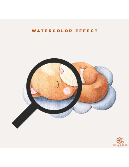 Adesivi da muro per bambini | Grandi dolci animali fanno la nanna sulle nuvole - Sweet Dreams | Wall Decor Store