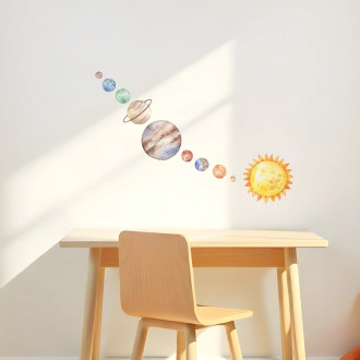 Adesivi da muro per bambini | Sticker Pianeti della galassia - Planet Journey | Wall Decor Store