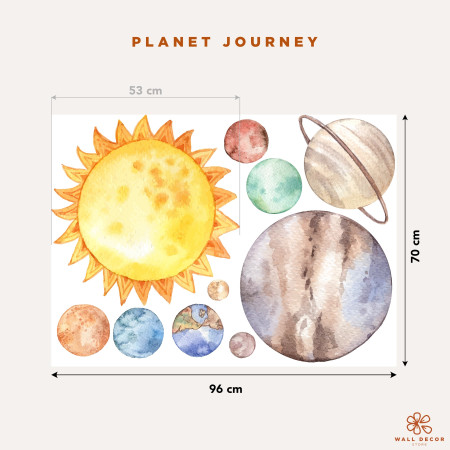 Adesivi da muro per bambini | Pianeti della galassia - Planet Journey | Wall Decor Store