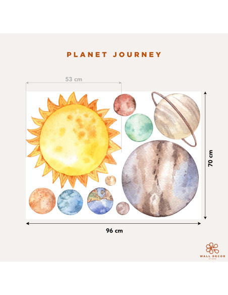Adesivi da muro per bambini | Pianeti della galassia - Planet Journey | Wall Decor Store