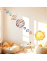 Watercolor solar system planet wall stickers for kids bedroom