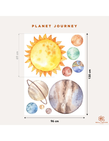 Adesivi da muro per bambini | Grandi Pianeti della galassia - Planet Journey | Wall Decor Store