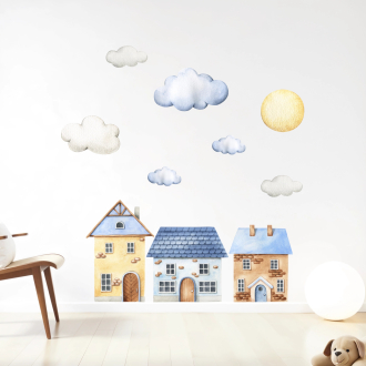 Wall stickers for children | Wall stickers featuring little houses – Storybook Houses | Wall Decor Store