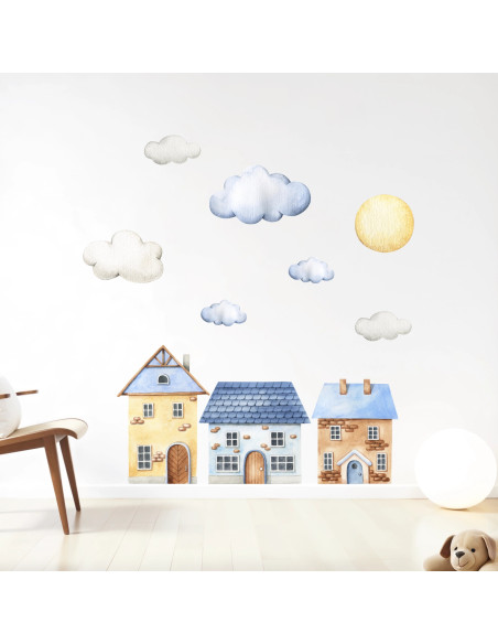 Wall Stickers forKids | Air Ballon and Dinosaur | Air Balloon Adventures | Wall Decor Store