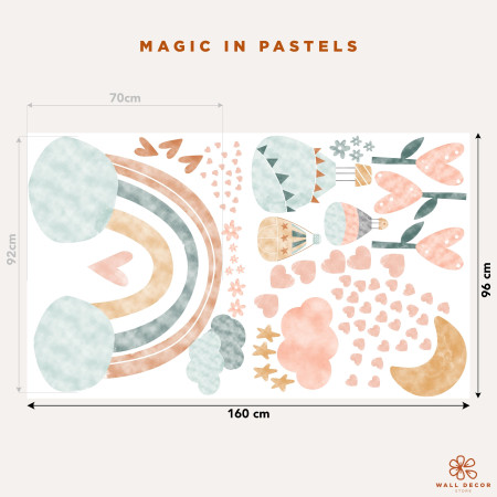 Adesivi da muro per bambini | Adesivi da Muro con Arcobaleni e Stelle | Wall Decor Store