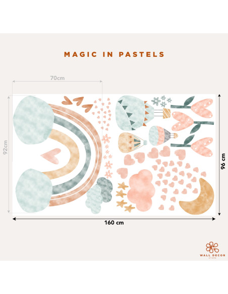 Wall Stickers forKids | Air Ballon and Dinosaur | Air Balloon Adventures | Wall Decor Store