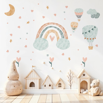 Adesivi da muro per bambini | Adesivi da Muro con Arcobaleni e Stelle | Wall Decor Store