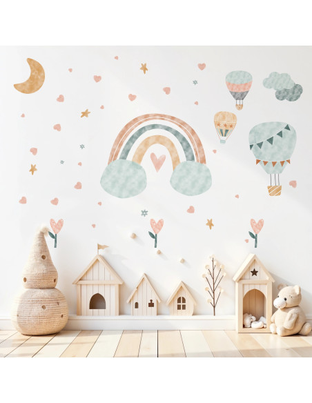 Adesivi da muro per bambini | Adesivi da Muro con Arcobaleni e Stelle | Wall Decor Store