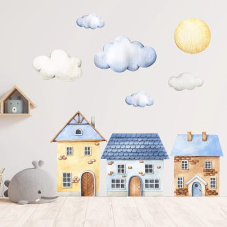 Wall stickers for children | Wall stickers featuring giant houses | Wall Decor Store