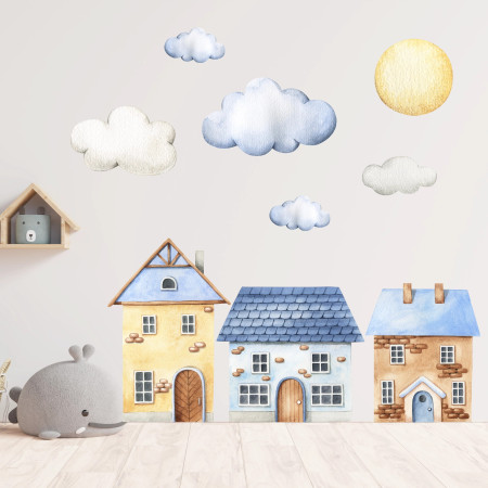 Wall stickers for children | Wall stickers featuring giant houses | Wall Decor Store