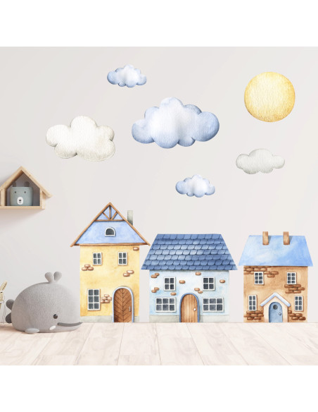 Adesivi da muro per bambini | Adesivi da Muro con casette grandissime | Wall Decor Store