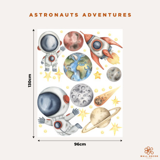 Adesivi murali astronauta e pianeti per bambini – Space Explorers | Wall Decor Store 2