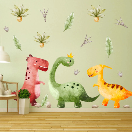 Adesivi murali con dinosauri per bambini Little Dino Friends | Wall Decor Store