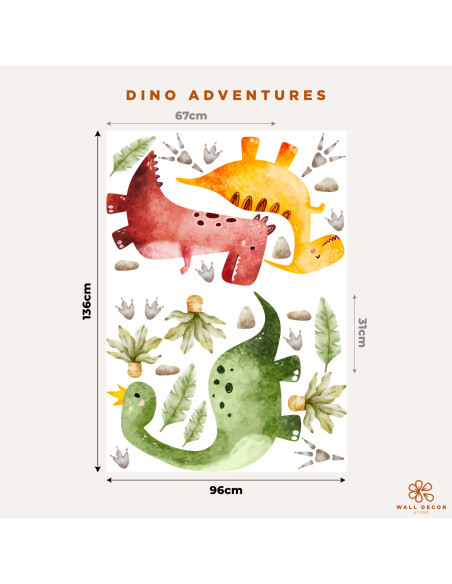 Wall Stickers forKids | Air Ballon and Dinosaur | Air Balloon Adventures | Wall Decor Store