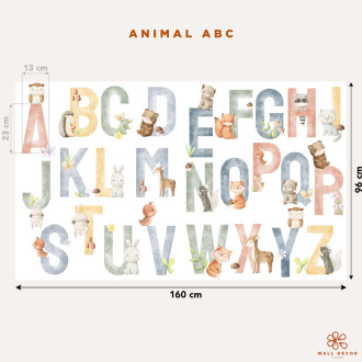 Adesivi murali alfabeto con animali per bambini – Animal ABC | Wall Decor Store 2