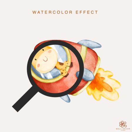 Adesivi da muro per bambini | Adesivi murali animali su aerei e razzi per bambini – Sky Animal | Wall Decor Store