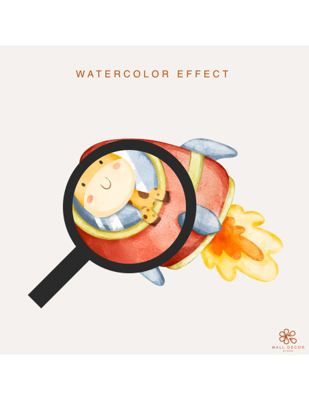 Adesivi da muro per bambini | Adesivi murali animali su aerei e razzi per bambini – Sky Animal | Wall Decor Store