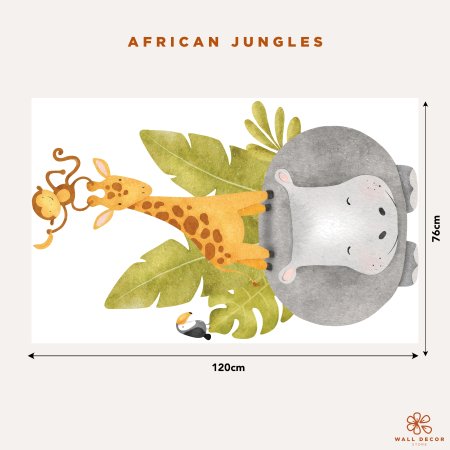 Adesivi da muro per bambini | Adesivi murali con animali della savana | Wall Decor Store