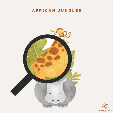 Adesivi da muro per bambini | Adesivi murali con animali della savana | Wall Decor Store
