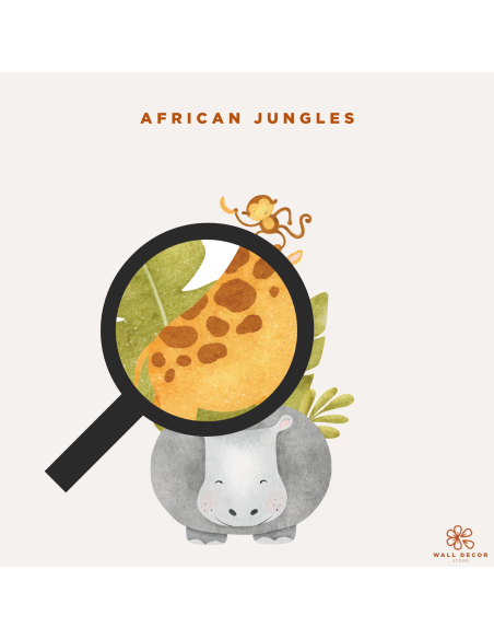 Adesivi da muro per bambini | Adesivi murali con animali della savana | Wall Decor Store