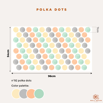 Pattern Wall Stickers | Watercolor Decorative Polka Dots in yellow, grey, orange, and green | Wall Decor Store 2