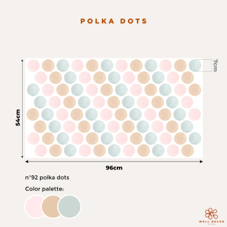 Pattern Wall Stickers | Watercolor Decorative Polka Dots in pink, brown and light blue | Wall Decor Store 2