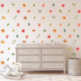 Pattern Flowers – 119 Floral Watercolor Wall Stickers | Wall Decor Store