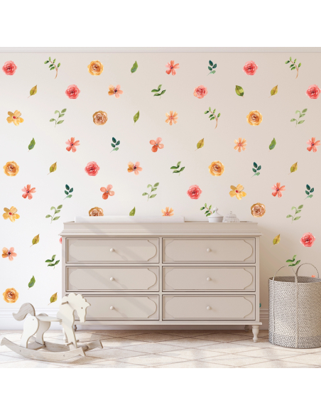 Pattern Flowers – 119 Floral Watercolor Wall Stickers | Wall Decor Store