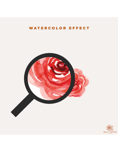 Close-up watercolor effect detail of Pattern Flowers floral wall stickers | Wall Decor Store
