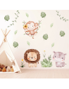 Adesivi da muro per bambini | Adesivi murali con animali della savana in un piccolo safari | Wall Decor Store