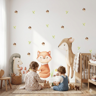 Adesivi murali per bambini - Animaletti del bosco 2