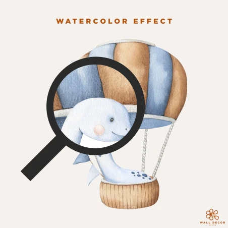 Adesivi da muro per bambini | Mongolfiere e dinosauri | Air Balloon Adventures | Wall Decor Store