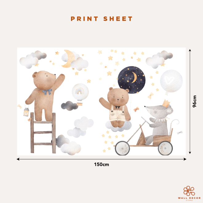 Magic Circus Bear Wall Stickers | Magic Circus | Wall Decor Store 2
