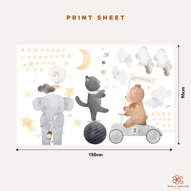 Magic Circus Bear Wall Stickers | Magic Circus | Wall Decor Store 2
