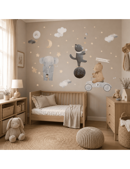 Magic Circus Bear Wall Stickers | Magic Circus | Wall Decor Store