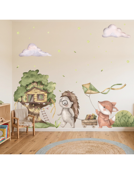 Fox & Treehouse Wall Stickers | Woodland Adventures | Wall Decor Store