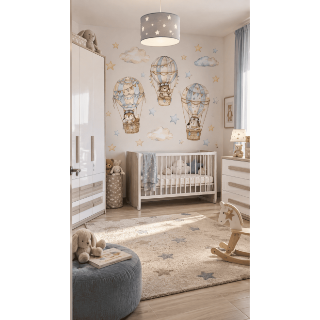 Adesivi murali con animaletti in mongolfiera – Little Sky Adventures 2