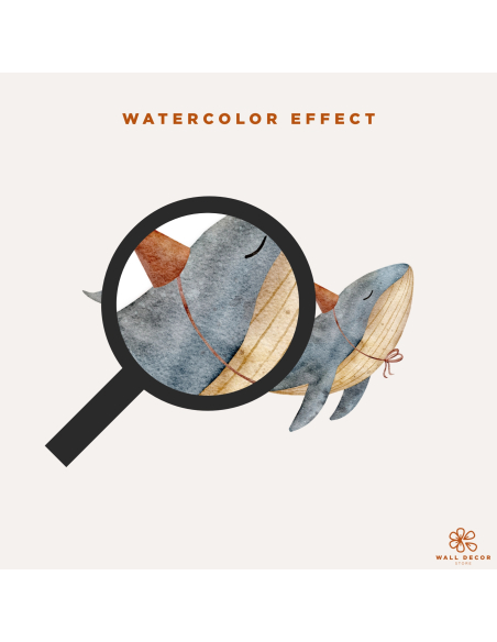 Dettaglio effetto watercolor della balena