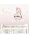 Adesivi murali per bambini - Unicorno tra stelle e arcobaleno